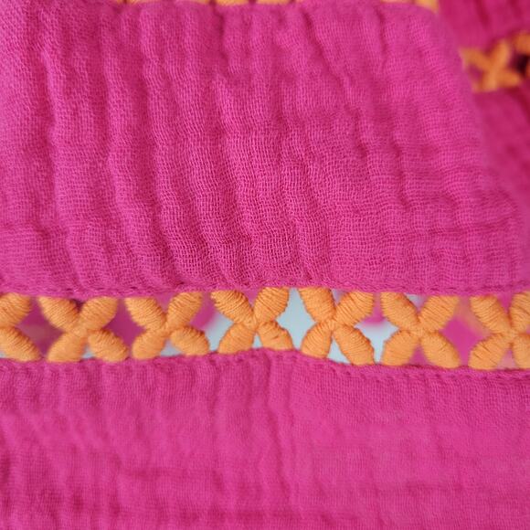 Scoop Womens Dress Sz 3XL Bright Pink 3/4 Sleeve Lace Detail Tiered Mini Belted‎ - Picture 14 of 14